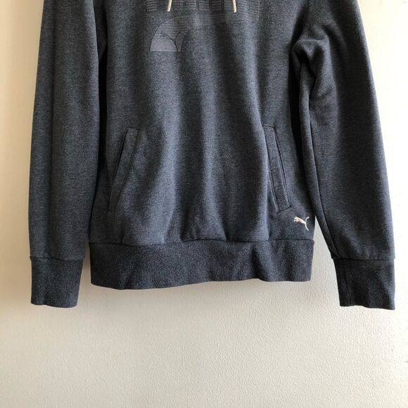 Puma Comfy Cozy Long Sleeve Pullover Hooded Sweatshirt Sweater Hoodie Grey - Picture 6 of 13